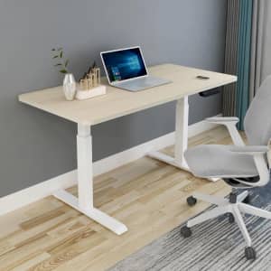 Standing Desk Height Adjustable Sit Stand Motorised White 120cm