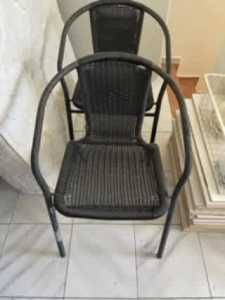 1 Set of 2 Identical Black High Back Chairs