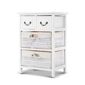 Storage Cabinet Dresser Chest of Drawers Bedside Table White