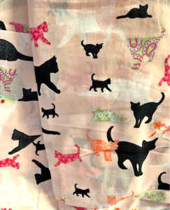 Black/white & colourful cats cotton sewing fabric material