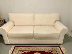 Sofa, two and a half seater, cream/off white