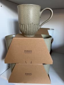 Robert Gordon Ceramic Mugs Set x4 Green or White