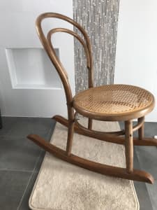 ANTIQUE VINTAGE BENTWOOD & WOVEN CANE SEAT ROCKING CHAIR