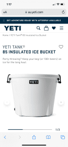 Yeti Tank 85 Insulated Ice bucket