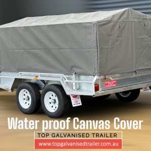 Trailer Cover 10x5 Canvas Cover for Trailer 3ft Cage & 5 Steel Frames