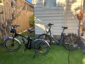 2 great e-bikes for sale, basically new! Also available separate