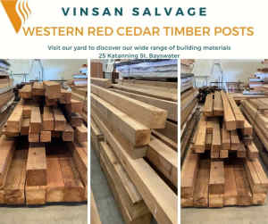Western Red Cedar Timber Posts - Vinsan Salvage G1642