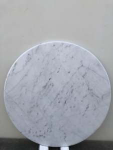 Carrara White polished marble table top diameter 900mm