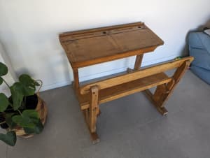 Antique school desk, two seater