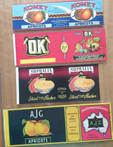 Vintage Jam and Fruit labels x 8/free postage