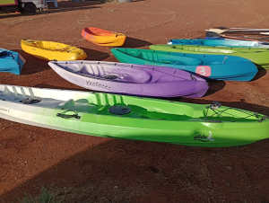 Kayaks, double, single, surf ski