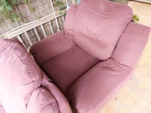 ***FREE*** Two Wide Purple Lounge Chairs GOOD CONDITION