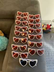 Bridal hens gemmed heart sunglasses