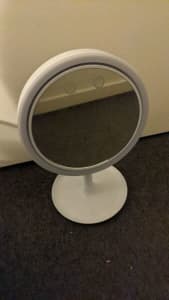 Standing small LED beauty mirror white colour for sale