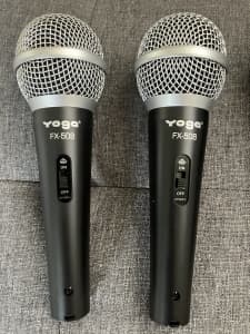 Two Brand New Yoga FX-508 Microphones Plus Used Phonic Mic