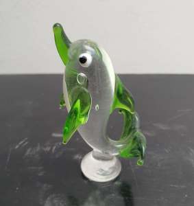 Miniature glass dolphin figure 