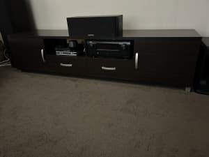 Freedom chocolate color entertainment tv console unit - 2.0 meters