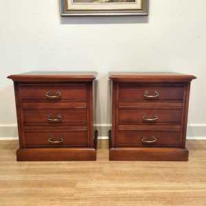 Pair of Dream Haven Hardwood Bedside Cabinets, Chests, Tables.