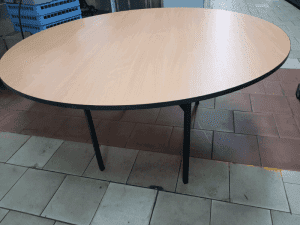 Timber round dining table top extend restaurant, bar, reception centr