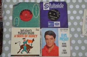 Vinyl 45 RPS records of the 60s