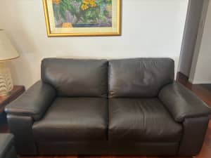 Two x 2.5 seater leather couches