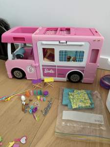 Barbie camper van all items, boat, kitchen etc
