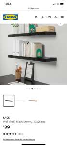 IKEA Lack floating shelves / shelf Black/brown