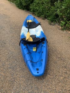 Kayak two seater with rear wheel, chairs and paddles