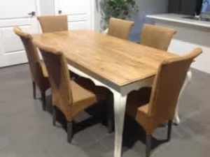 Dining table and 6 chairs - shabby chic style