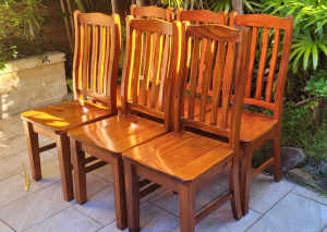 6 dining chairs, solid timber