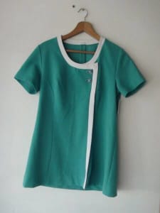 1960s /70s Real Vintage Matching Tunic Top and Pant in Turquoise