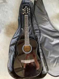 Huxley Acoustic Guitar 3/4 36 Black with Cover