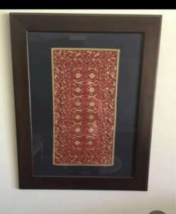 Japanese tapestry in wooden frame