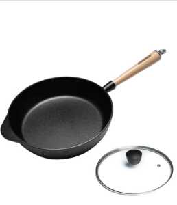 Cast Iron Pan Skillet with Glass Lid