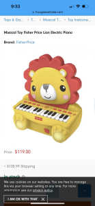 Musical Toy Fisher Price Lion Electric Piano