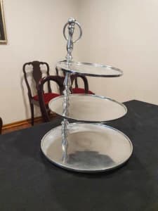 3 Tier silver stainless steel cake stand high tea