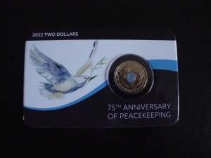 2022 75th Anniversary of Peacekeeping $2 Carded Coin.