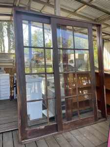 Cedar sliding glass door