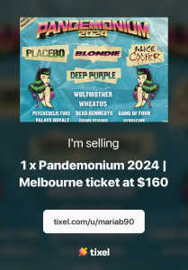 1 x Pandemonium Festival ticket for Saturday, April 20