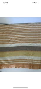 Onkaparinga vintage single wool orange brown Australian satin blanket