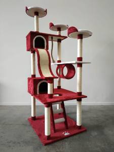 Large Cat Tree Scratch Post Scratching Pole Tower Gym Toy 202cm *ED50