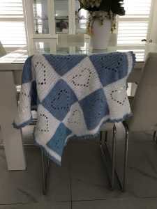 Baby Blanket, (home knit - crocheted)