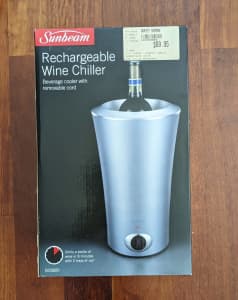 Sunbeam Rechargeable Wine Chiller Removable Cord Brand new in box