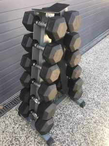Dumbbells hex 12.5kg - 30kg rack gym equipment weights fitness