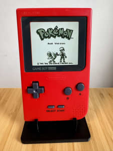 Nintendo Gameboy Pocket BACKLIT IPS Red, Original shell, Motherboard