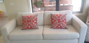Square 2x Large Sequin Embroided Cushions Linen and moore 