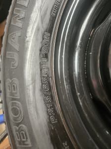 14 inch ford wheels and tyres as new tread.