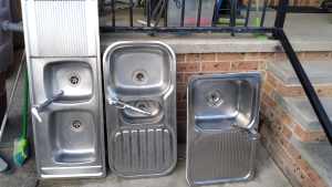 Single double stainless steel sinks $25 each kitchen sink laundry tubs