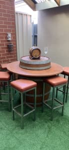 Wine barrel with 6 chairs