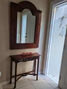ENTRY TABLE & MIRROR - SOLID TIMBER